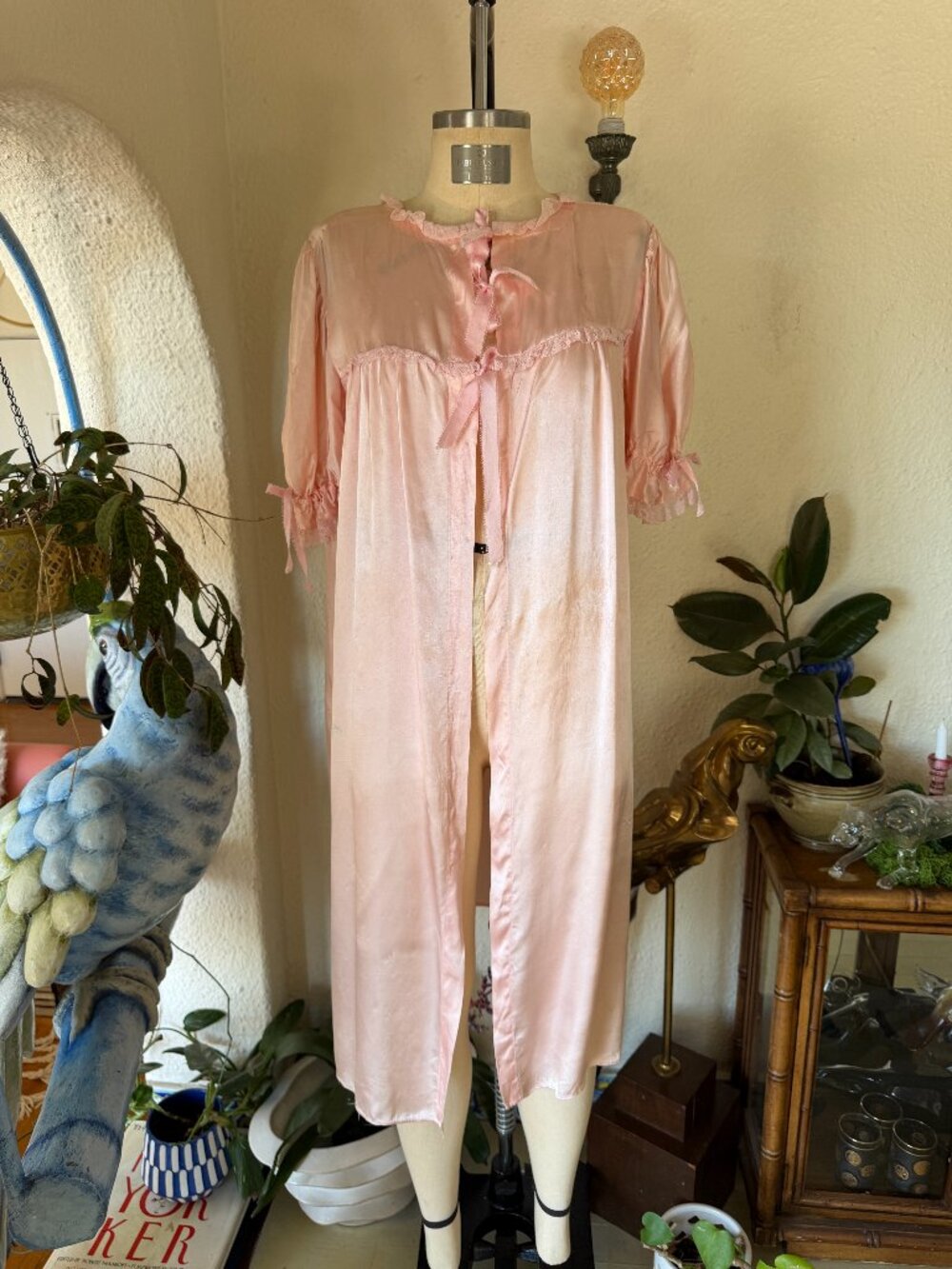 Antique Vintage Pale Pink Duster Nightie Jacket VTG